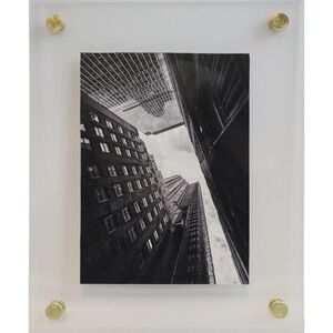 Threshold 11x14 Acrylic Frame Clear Wall Mount Brass Hardware Modern READ